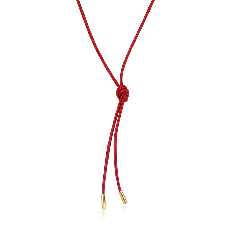Cordão em Couro Natural Vermelho gabriela susanna